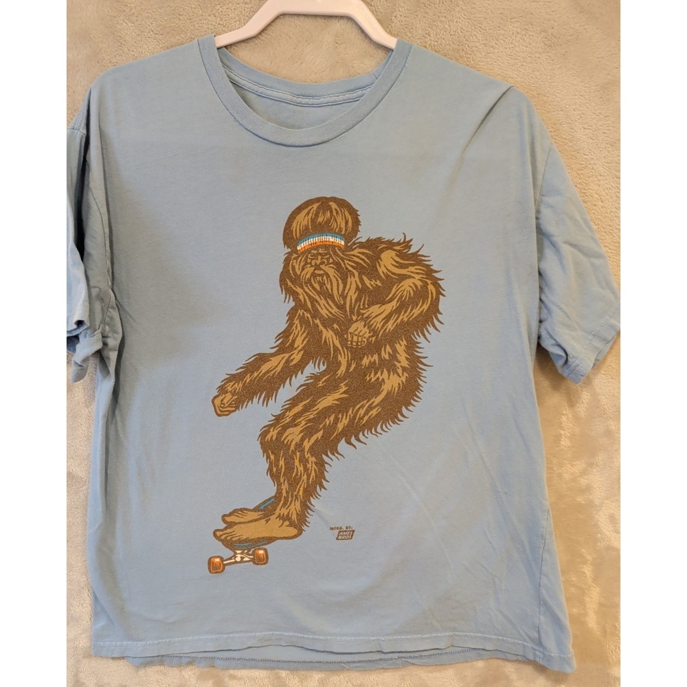 Ames‎ Bros Bigfoot Skateboard T Shirt Mens Blue Sasquatch Graphic Tee M